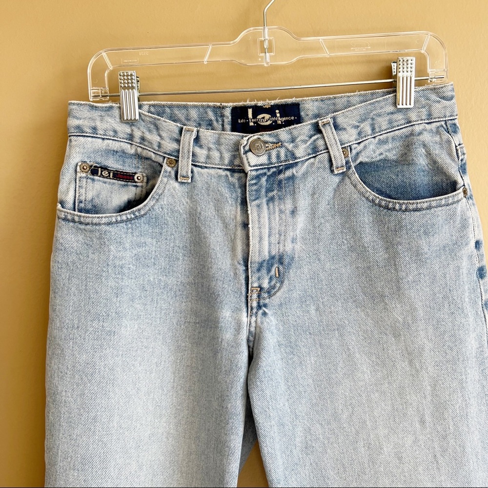 Vintage Y2K LEI High Rise Flare Jeans size 11 light wash 100% cotton bell bottom - Picture 2 of 9